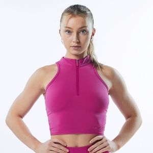 NWT Alphalete Pulse Zip Tank Arcade Pink Size Small Quarter Zip Workout Top